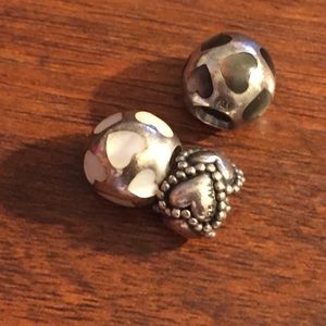 Pandora heart charms (3)